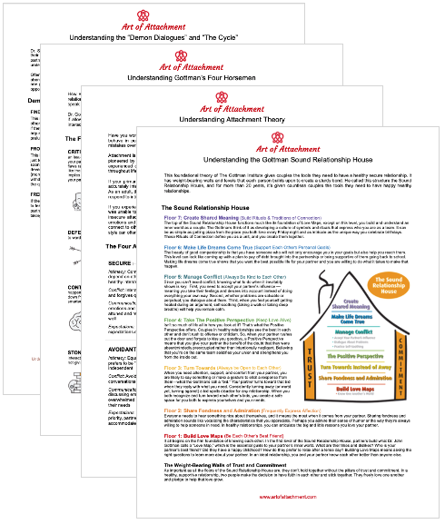 A collection of Art of Attachment downloadable relationship guides